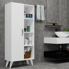 Tanmob Star Tek Kapılı 4raflı Çok Amaçlı Dolap Beyaz BDL0201