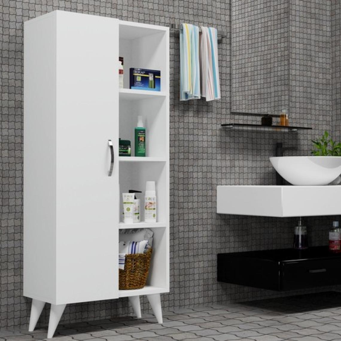 Tanmob Star Tek Kapılı 4raflı Çok Amaçlı Dolap Beyaz BDL0201