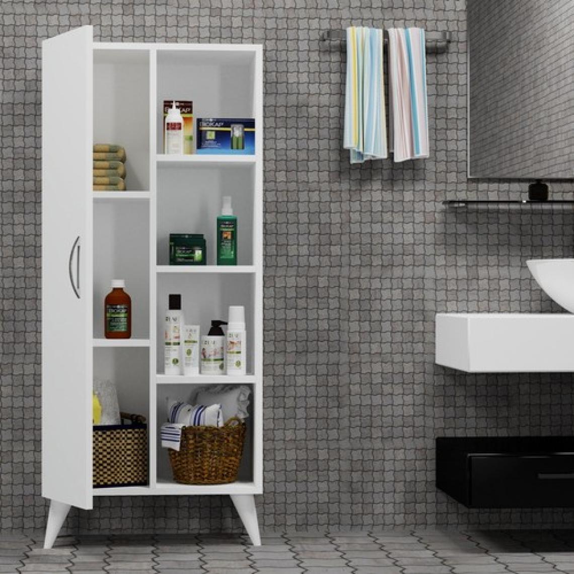Tanmob Star Tek Kapılı 4raflı Çok Amaçlı Dolap Beyaz BDL0201