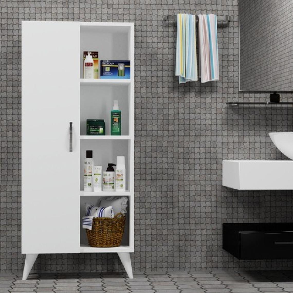 Tanmob Star Tek Kapılı 4raflı Çok Amaçlı Dolap Beyaz BDL0201