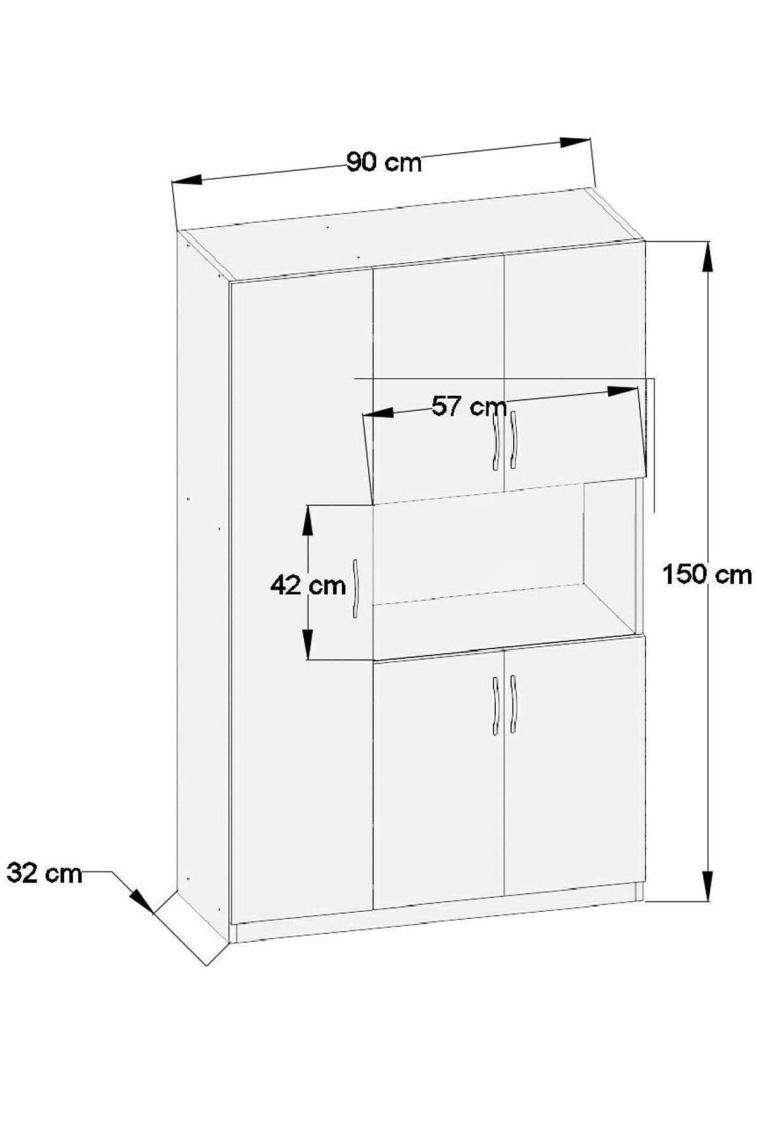Ae-3030 Duygu 5 Kapaklı Beyaz Çok Amaçlı Mutfak, Banyo,kiler,balkon Dolabı
