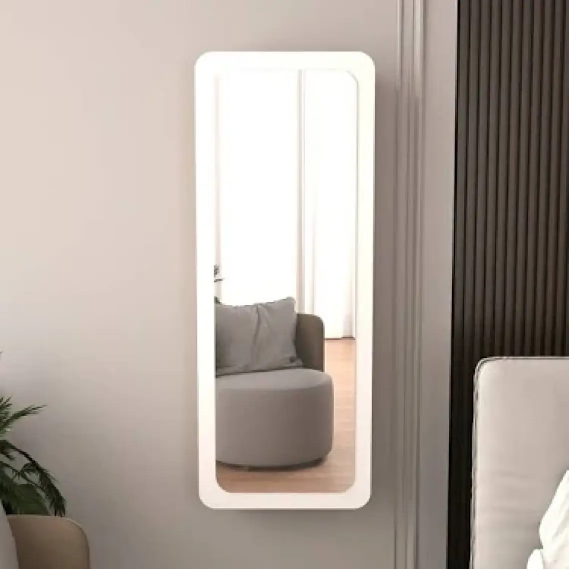 Pratico Mobilya Lune Takı Dolabı Aynalı Çok Amaçlı Hediyelik Takı Dolabı Satlantik Çam Gövde Beyaz Kapak