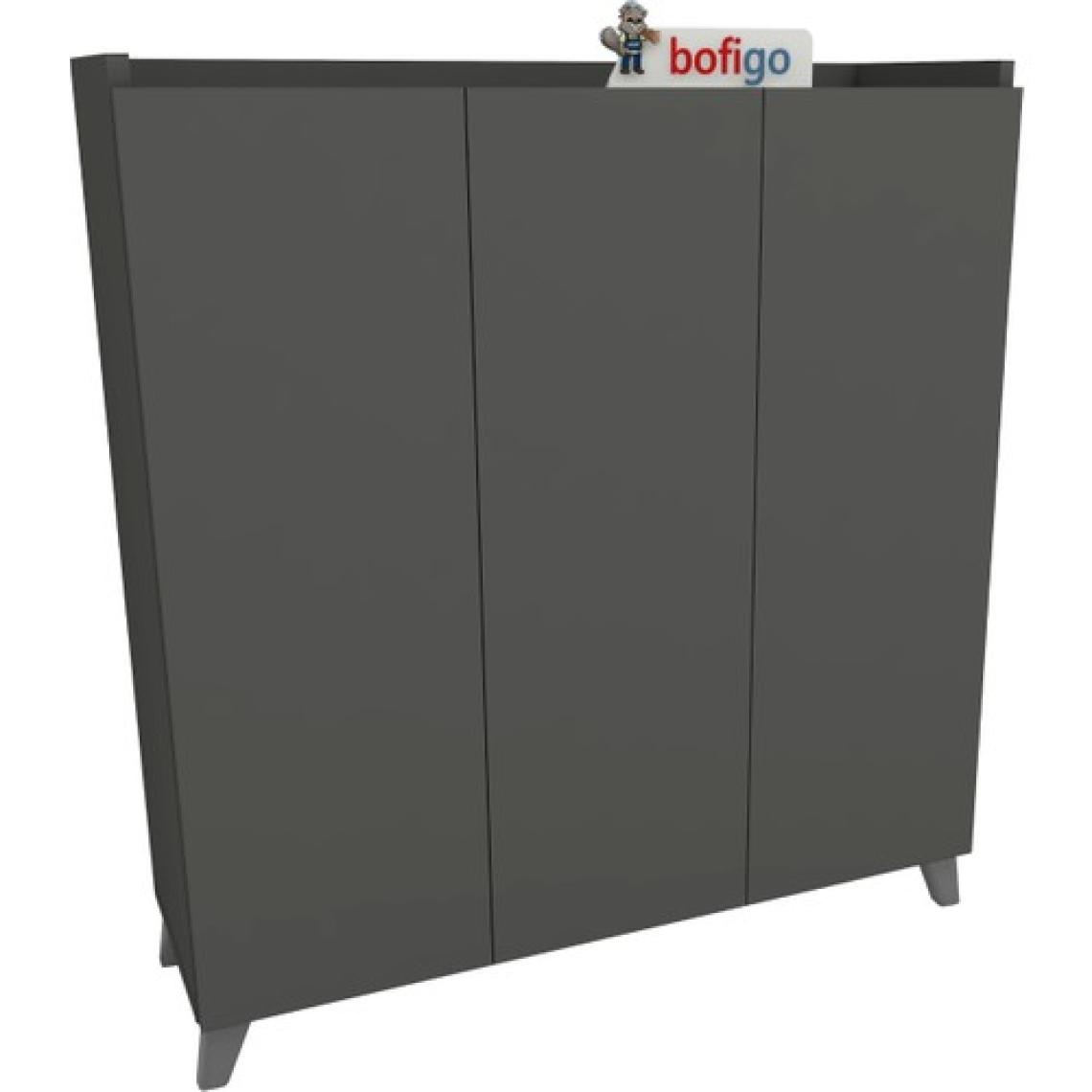 Bofigo 3 Kapaklı Çok Amaçlı Dolap Çok Amaçlı Mutfak Dolabı Banyo Dolabı Ayakkabılık Kumsal Antrasit