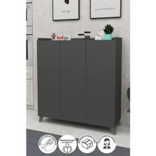 Bofigo 3 Kapaklı Çok Amaçlı Dolap Çok Amaçlı Mutfak Dolabı Banyo Dolabı Ayakkabılık Kumsal Antrasit