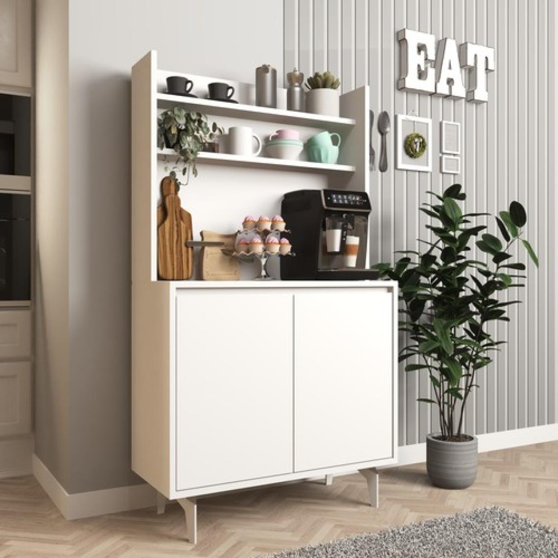 Cool Home Salt Kahve Köşesi , Raflı Çok Amaçlı Dolap Beyaz