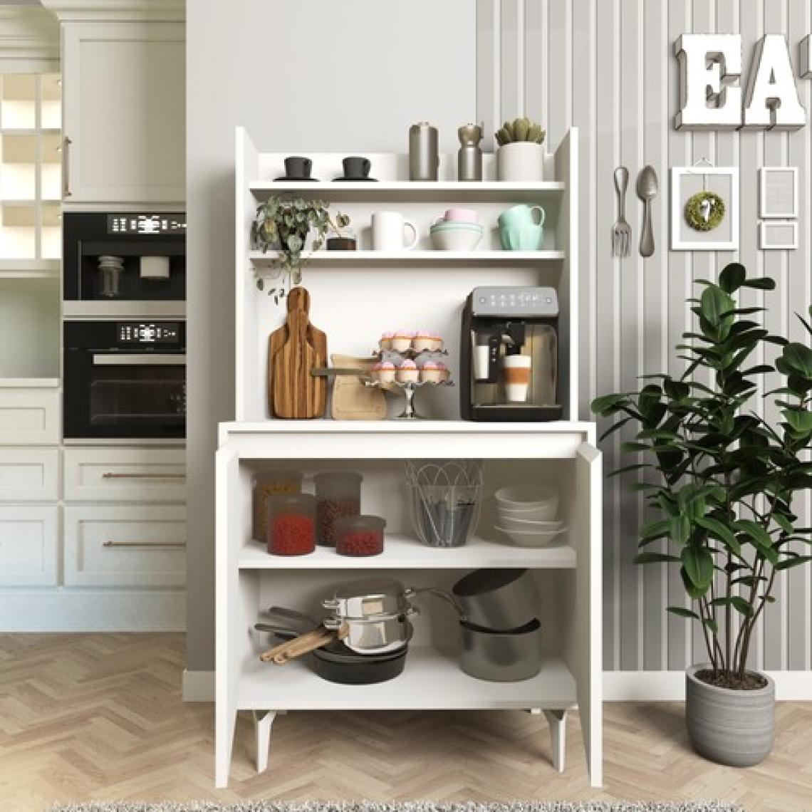 Cool Home Salt Kahve Köşesi , Raflı Çok Amaçlı Dolap Beyaz