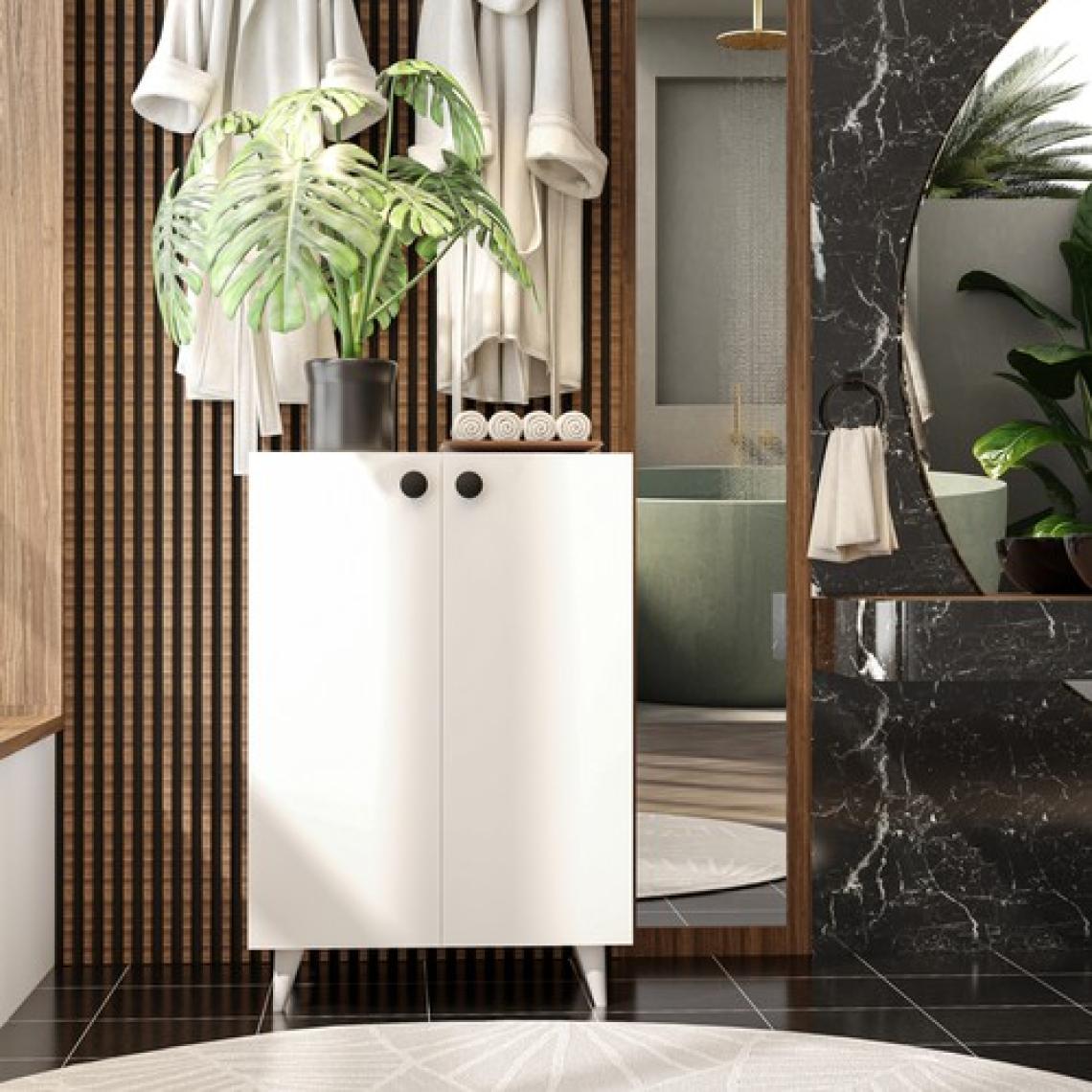 İmbaş 2 Kapaklı 3 Raflı Çok Amaçlı Dolap Ayakkabılık Mutfak Banyo Kiler Dolabı
