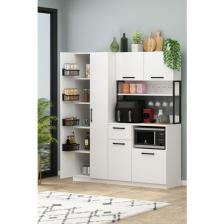 AVM Park Ervin Sepet Raflı E2+2k Beyaz Airfry Çok Amaçlı Kiler Dolabı 4 Raflı Dolaplı Kahve Köşesi Beyaz