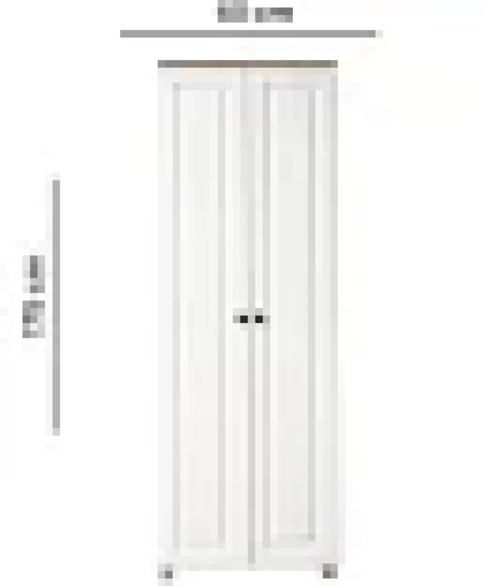 Just Home Ares 2 Kapak ve 8 Raflı Çok Amaçlı Dolap - Safir Meşe / Beyaz