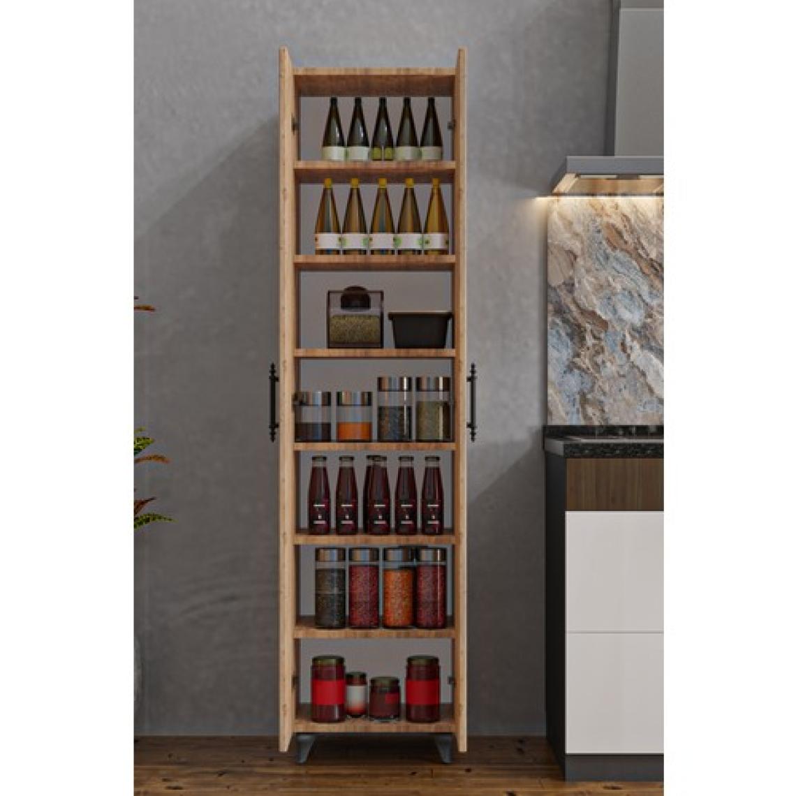 Aeka AE-3085 Selen Çok Amaçlı Atlantik Çam Dolap 7 Raflı, 2 Kapaklı Mutfak Dolabı Kiler Dolabı Banyo Dolabı