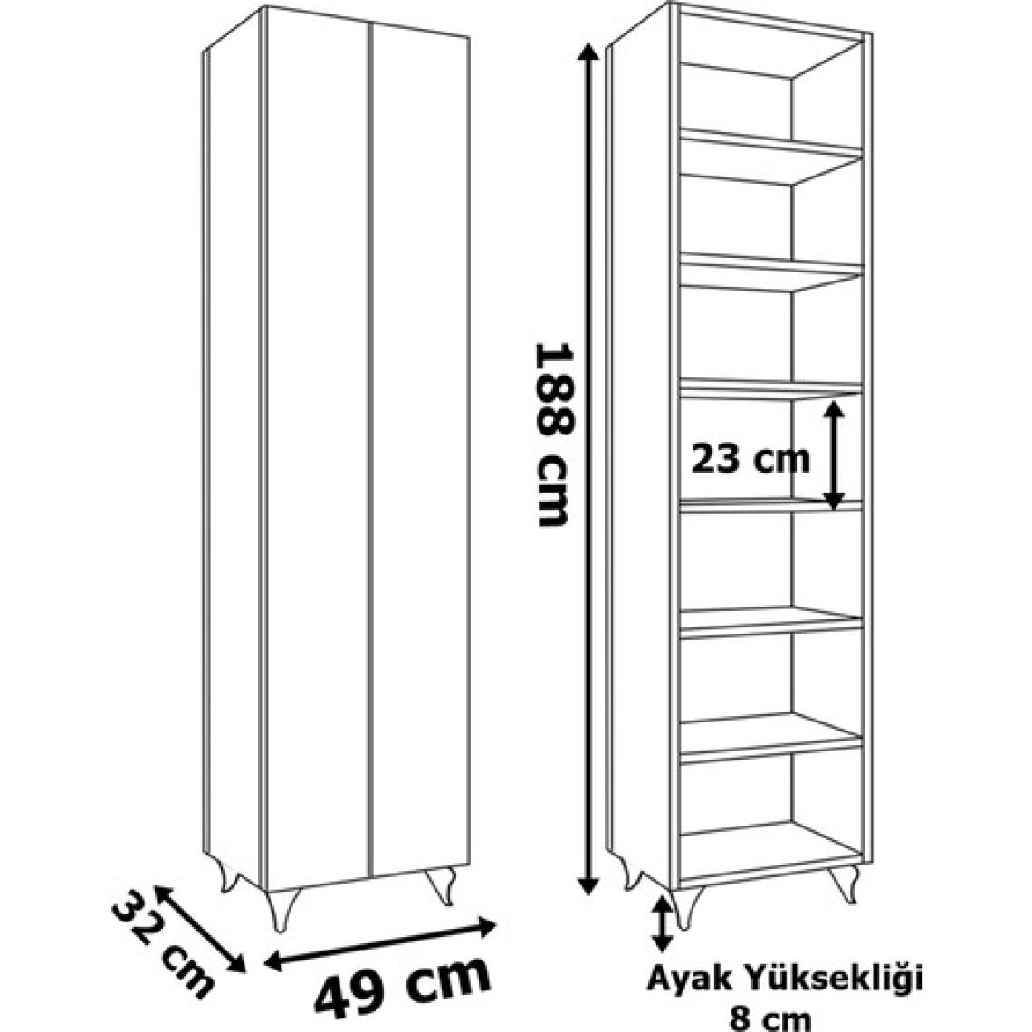 Aeka AE-3085 Selen Çok Amaçlı Atlantik Çam Dolap 7 Raflı, 2 Kapaklı Mutfak Dolabı Kiler Dolabı Banyo Dolabı