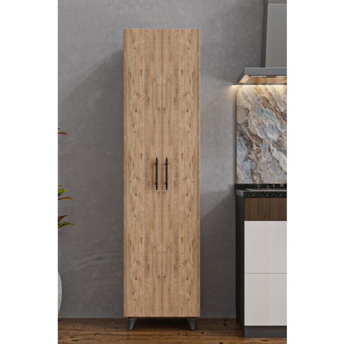Aeka AE-3085 Selen Çok Amaçlı Atlantik Çam Dolap 7 Raflı, 2 Kapaklı Mutfak Dolabı Kiler Dolabı Banyo Dolabı