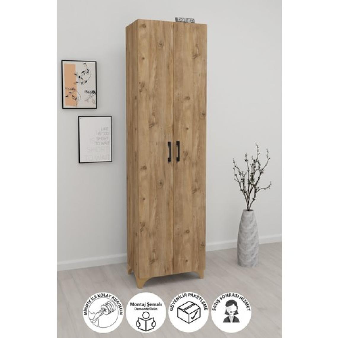 Bofigo 8 Raflı 2 Kapaklı Çok Amaçlı Mutfak Dolabı Banyo Dolabı Çok Amaçlı Dolap Cemre Çam