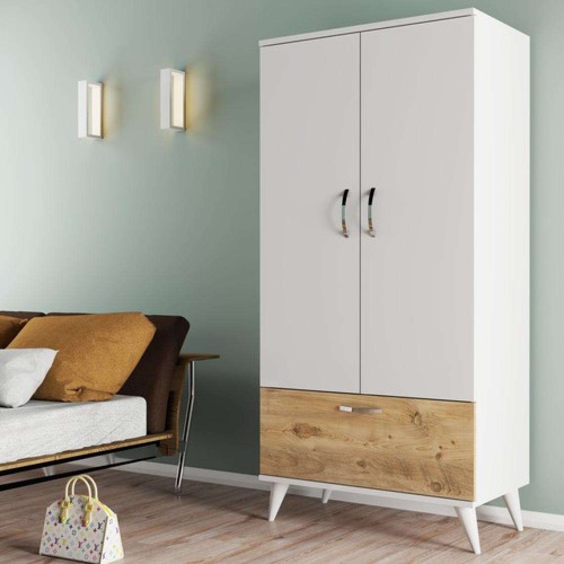 Tanmob Nova 2 Kapılı Gardırop BeyazÇam GRD0203
