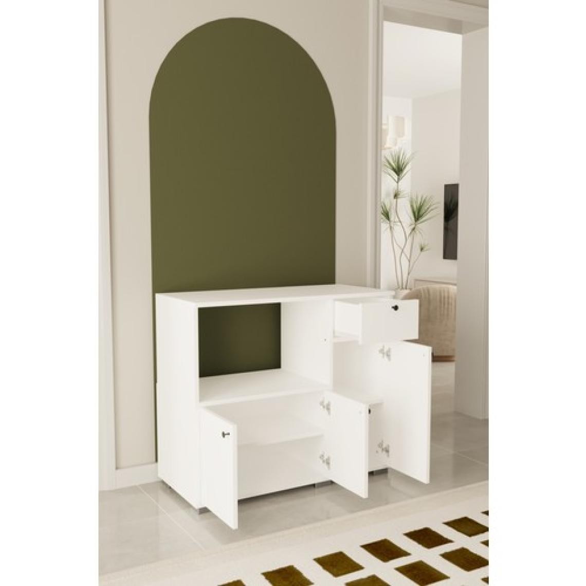 Remaks Kahve Köşesi 90 cm Çok Amaçlı Dolap Mikrodalga Set Altı Mutfak Dolabı Alt Dolap Beyaz