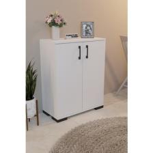 Furnature Design 2 Kapaklı Çok Amaçlı Dolap Raflı Erzak Dolabı Mutfak Dolabı - Beyaz