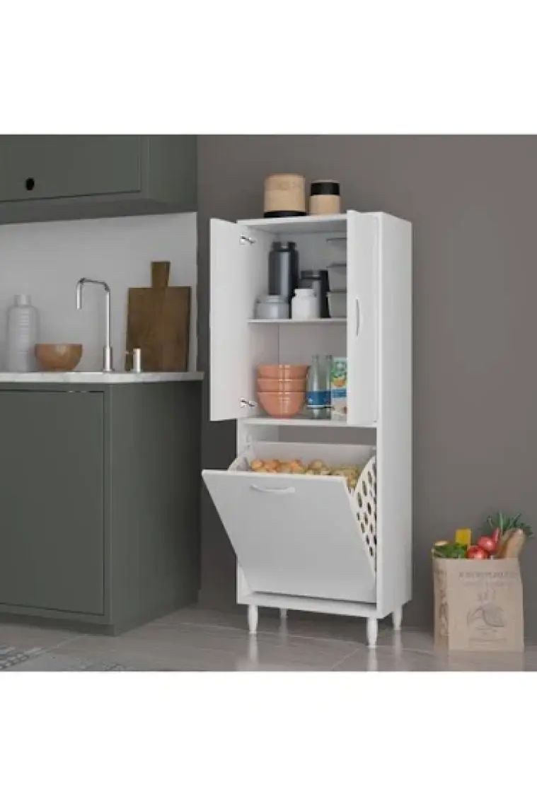 Gamzem Mutfak 55x138 Cm Mutfak Erzak Kiler Depolama Düzenleyici Dolabı