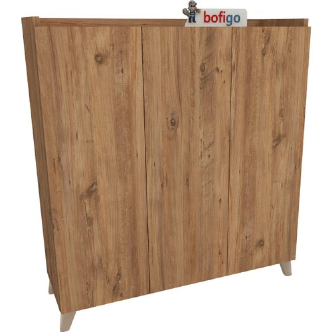 Bofigo 3 Kapaklı Çok Amaçlı Dolap Çok Amaçlı Mutfak Dolabı Banyo Dolabı Ayakkabılık Kumsal Çam