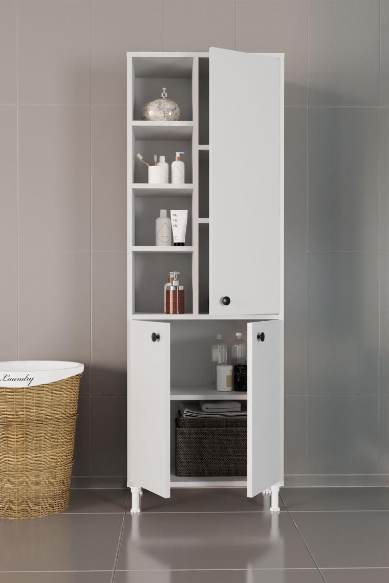 Selen Çok Amaçlı Mutfak Banyo Dolabı Beyaz