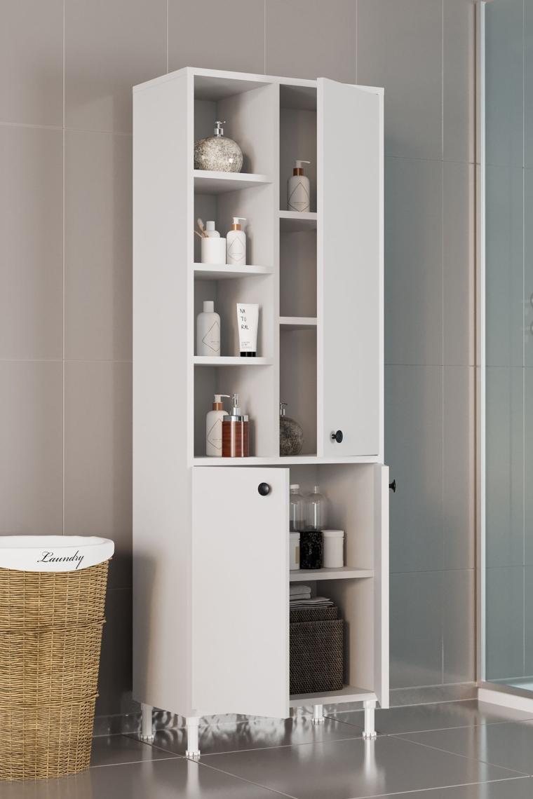 Selen Çok Amaçlı Mutfak Banyo Dolabı Beyaz