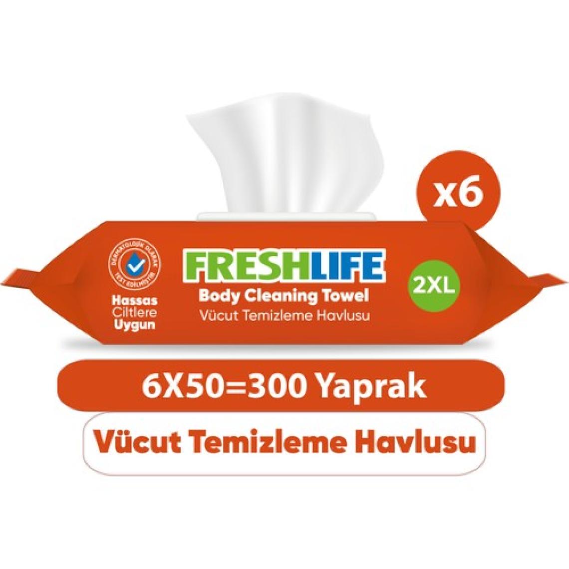 Freshlife Vücut Temizleme Havlusu 6X50 (300 Yaprak)