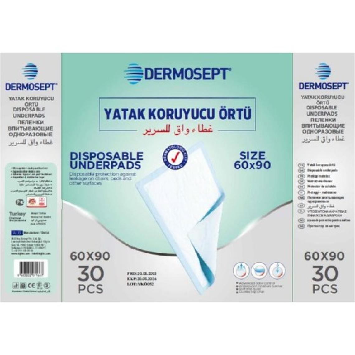 Dermosept - Hasta Altı Serme Bezi 60 x 90 - 30 Adetli