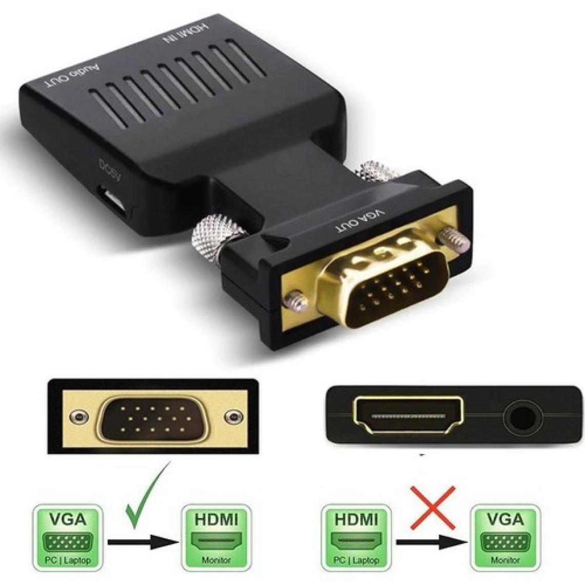 Molix Aktif VGA HDMI Çevirici VGA To Hdmı Çevirici Vga+Audio To HDMI Converter 1080P