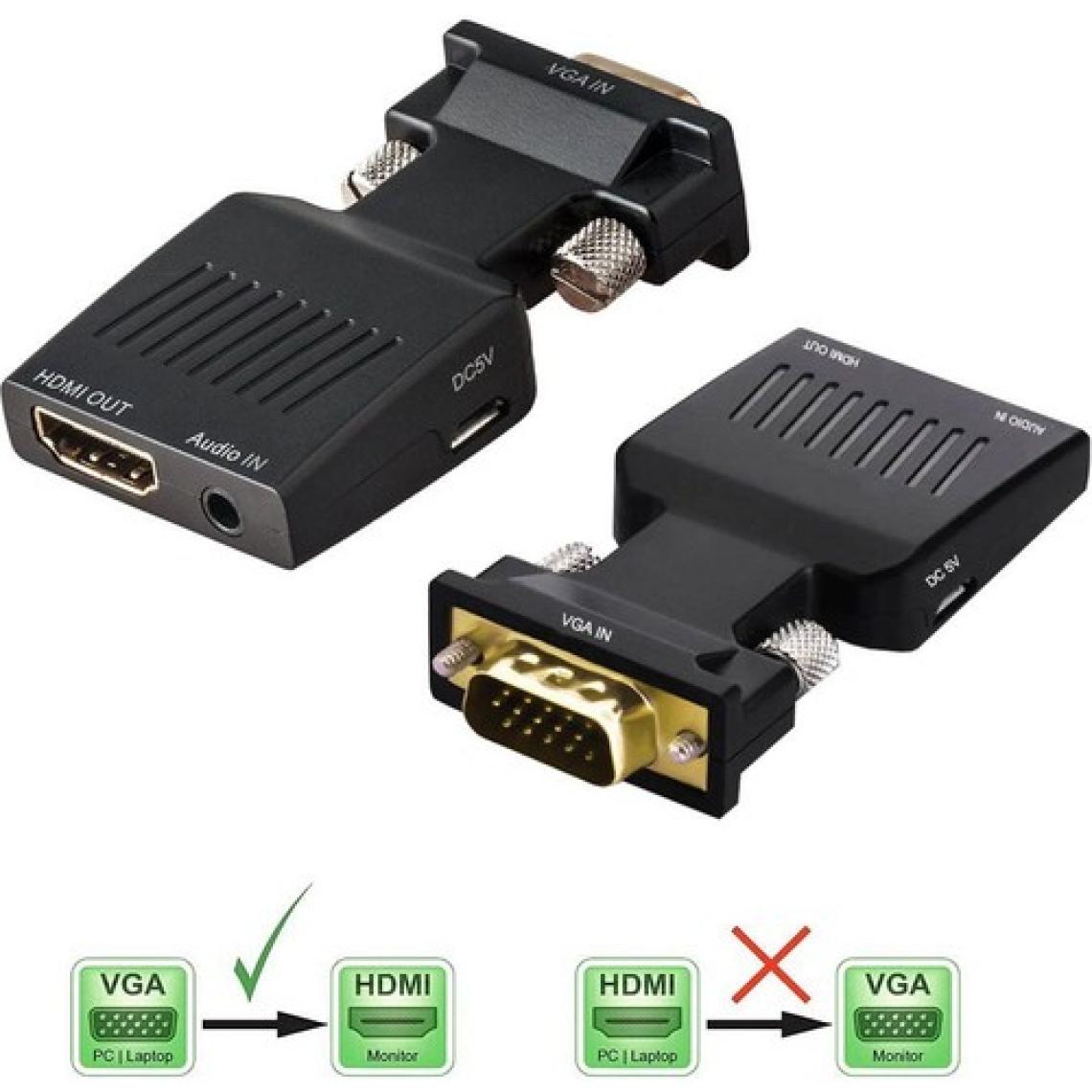 Molix Aktif VGA HDMI Çevirici VGA To Hdmı Çevirici Vga+Audio To HDMI Converter 1080P