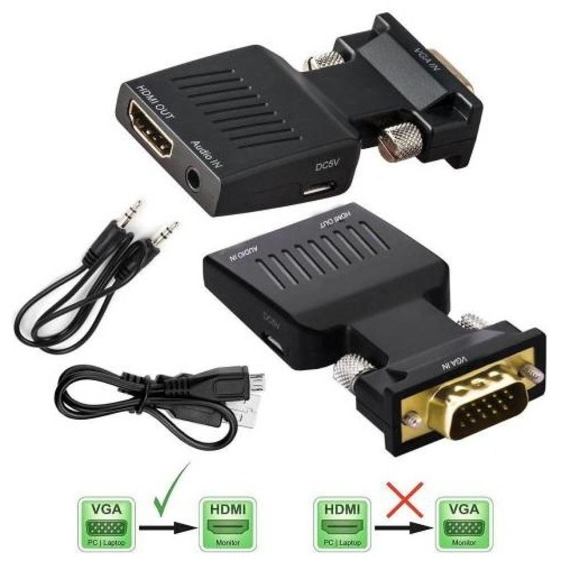 Molix Aktif VGA HDMI Çevirici VGA To Hdmı Çevirici Vga+Audio To HDMI Converter 1080P