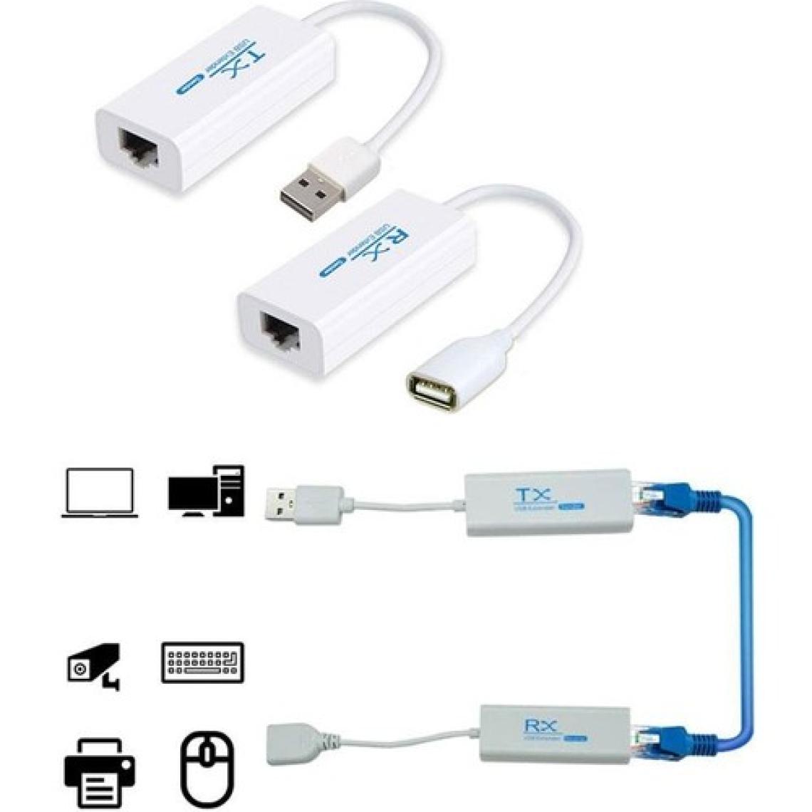Keepro USB 2.0 To RJ45 200M Cat5/cat6 Extender Kablo