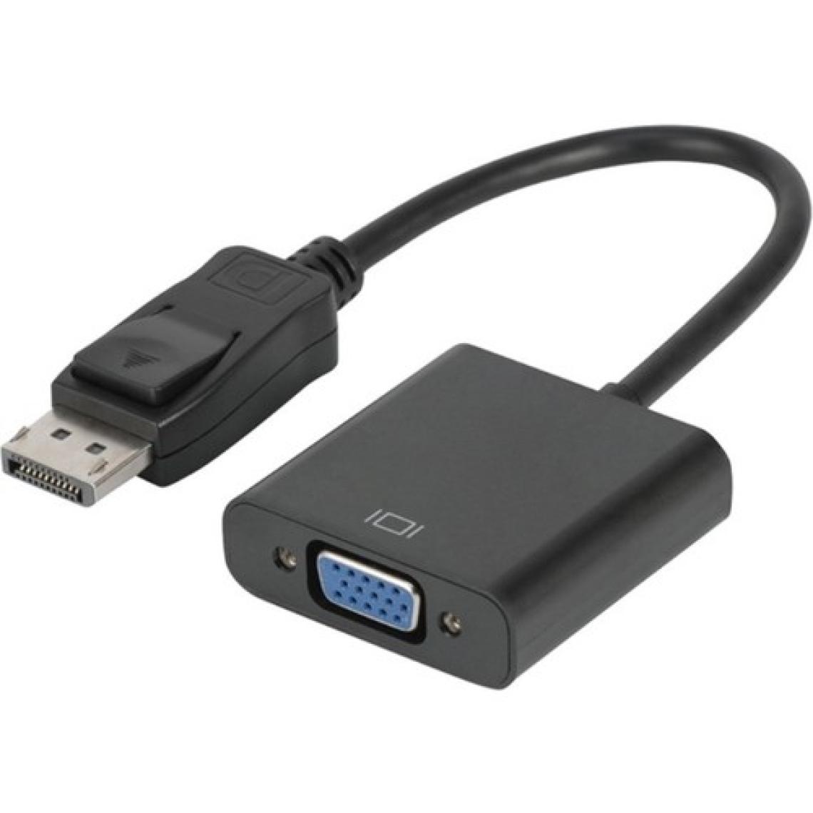 Fully Powermaster PM-16261 Dısplay Port Erkek To VGA Dişi 10 cm Çevirici Kablo Siyah
