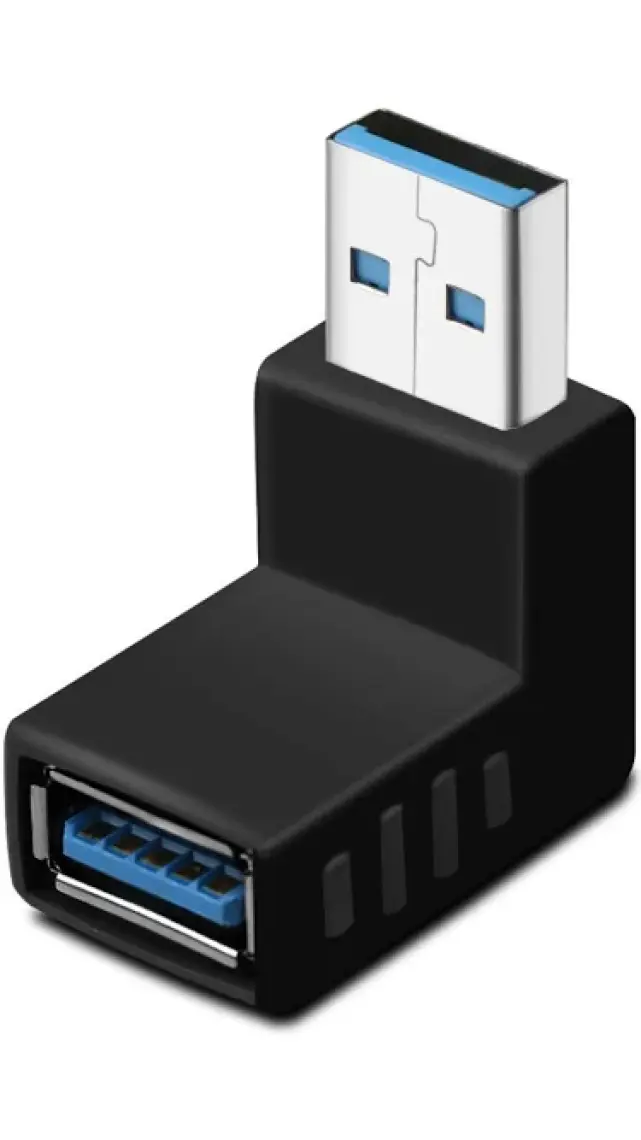 BK Teknoloji USB 3.0 Aşağı Açılı Konnektör Erkek Dişi 90 Derece Uzatma Adaptörü