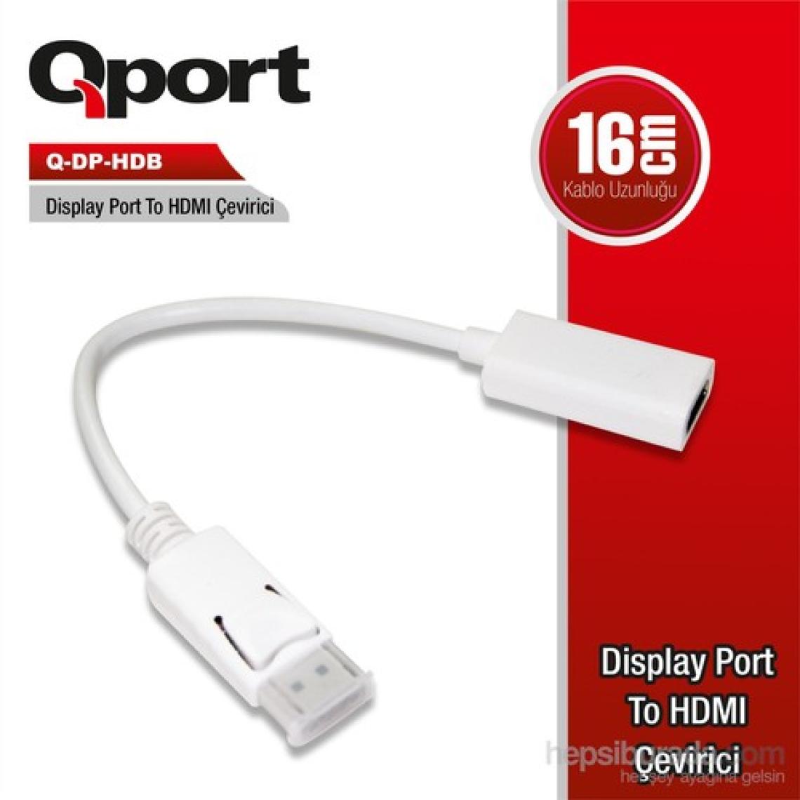 Qport Q-DP-HDB Display Portundan HDMI Çevirici (16 CM)