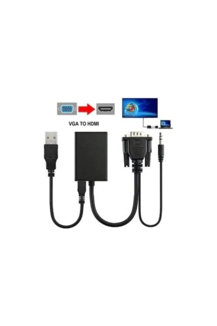 Brs VGA To HDMI Çevirici VGA + Audio To HDMI Converter