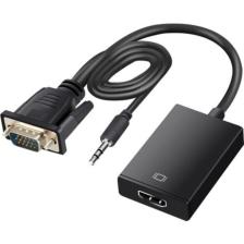 Brs VGA To HDMI Çevirici VGA + Audio To HDMI Converter