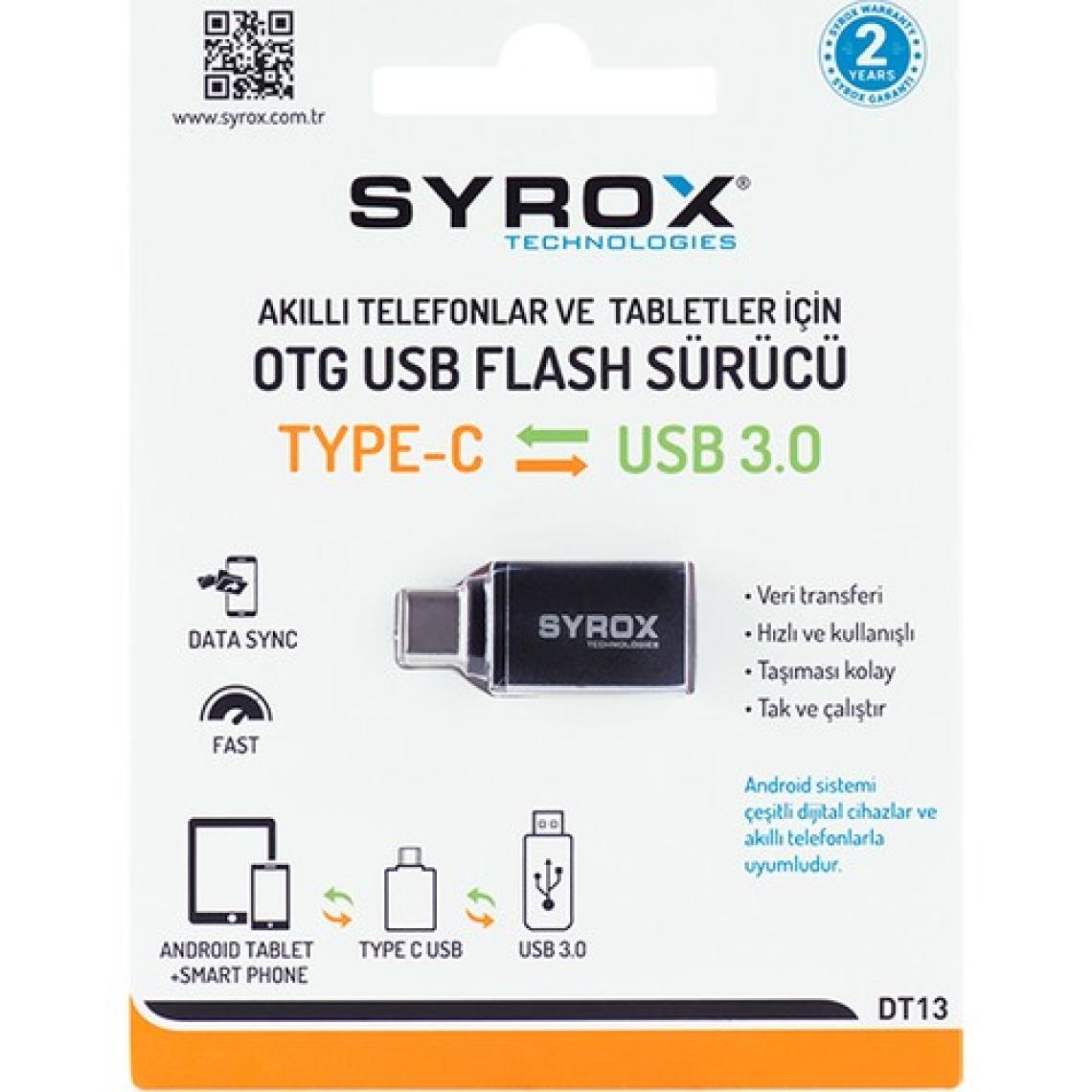 Syrox TYPE C - USB 3.0 OTG USB Flash Dönüştürücü