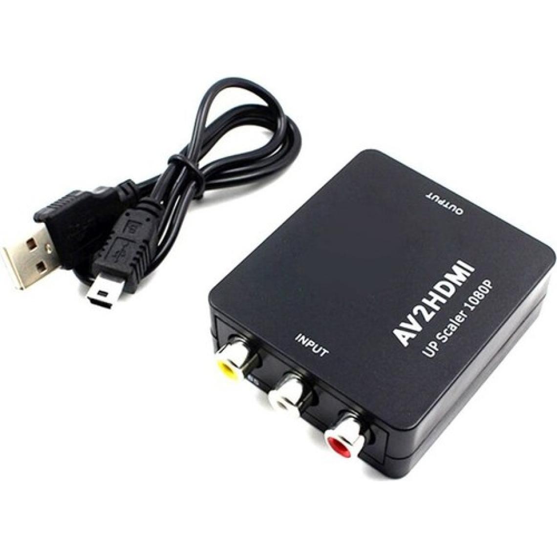 Gplus Av To HDMI Mini Switch Rca Composit Audio Video HDMI Görüntü Çevirici Full Hd ve 720P Dönüştürücü - Siyah