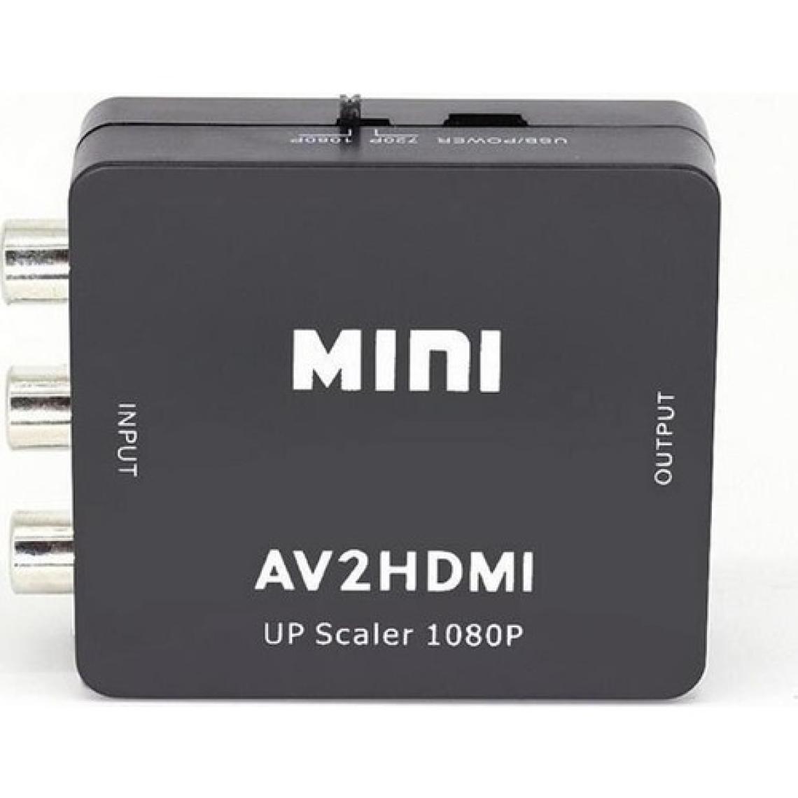 Gplus Av To HDMI Mini Switch Rca Composit Audio Video HDMI Görüntü Çevirici Full Hd ve 720P Dönüştürücü - Siyah