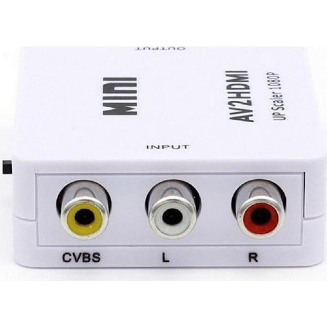 Gplus Av To HDMI Mini Switch Rca Composit Audio Video HDMI Görüntü Çevirici Full Hd ve 720P Dönüştürücü - Siyah