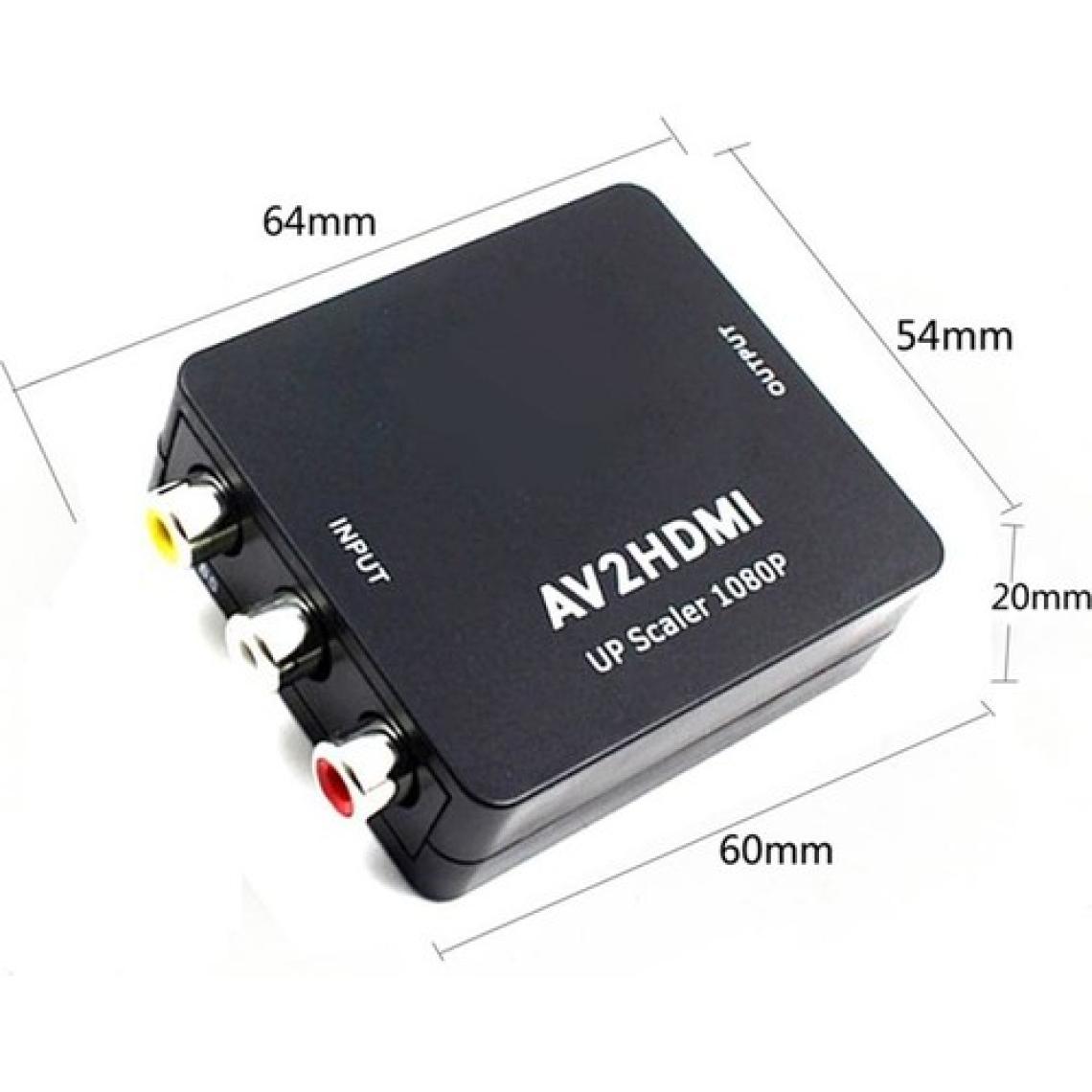 Gplus Av To HDMI Mini Switch Rca Composit Audio Video HDMI Görüntü Çevirici Full Hd ve 720P Dönüştürücü - Siyah