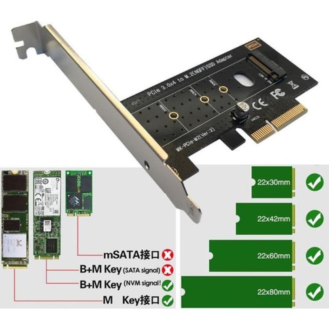 KEEPRO Pcı E 3.0 X4 To M2 Ngff Ssd Çevirici Dönüştürücü Kart