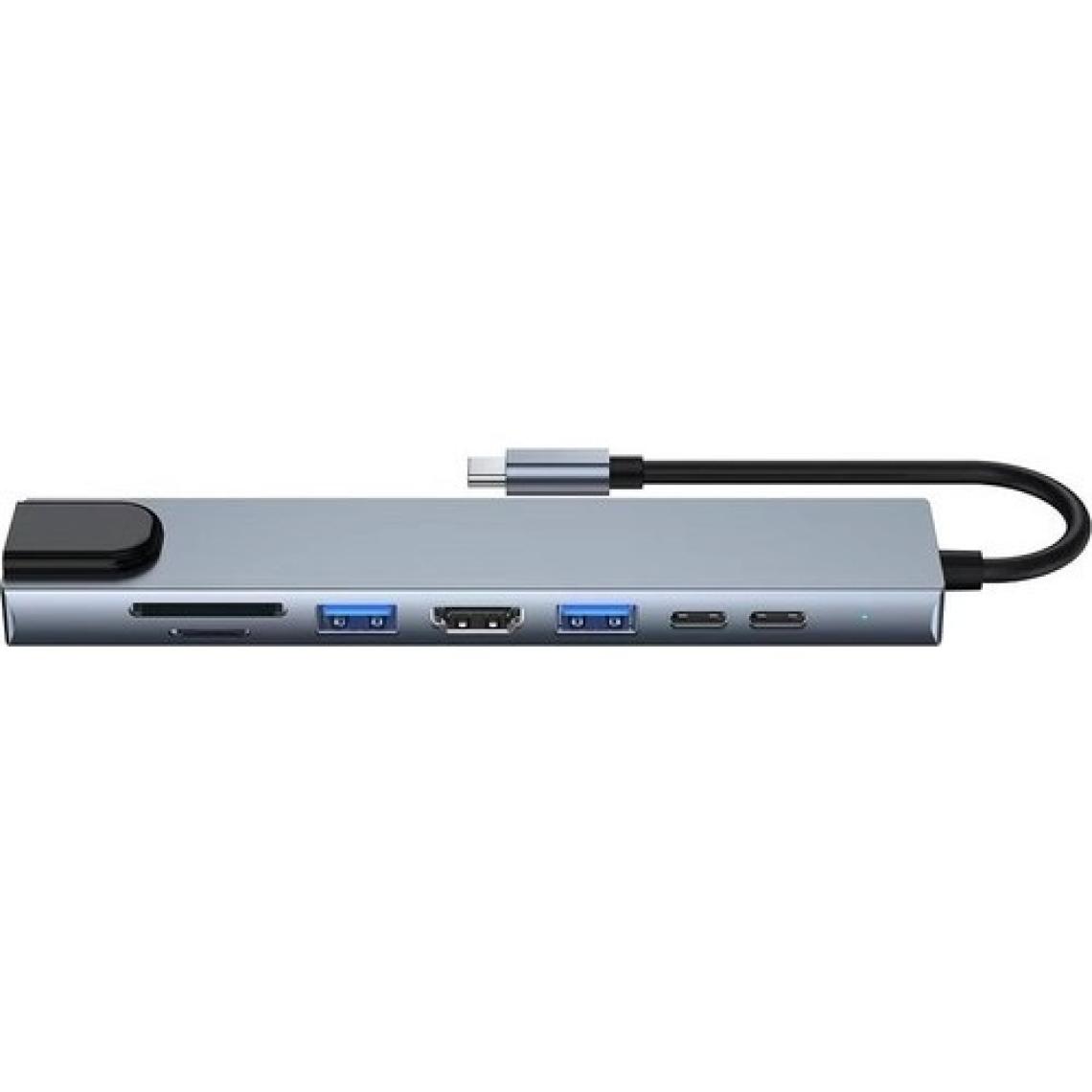 Comse Macbook Pro Air Uyumlu USB Type-C 8 Hub Dönüştürücü Çevirici Çoklayıcı USB Hdmı Micro Sd 8 Girişli