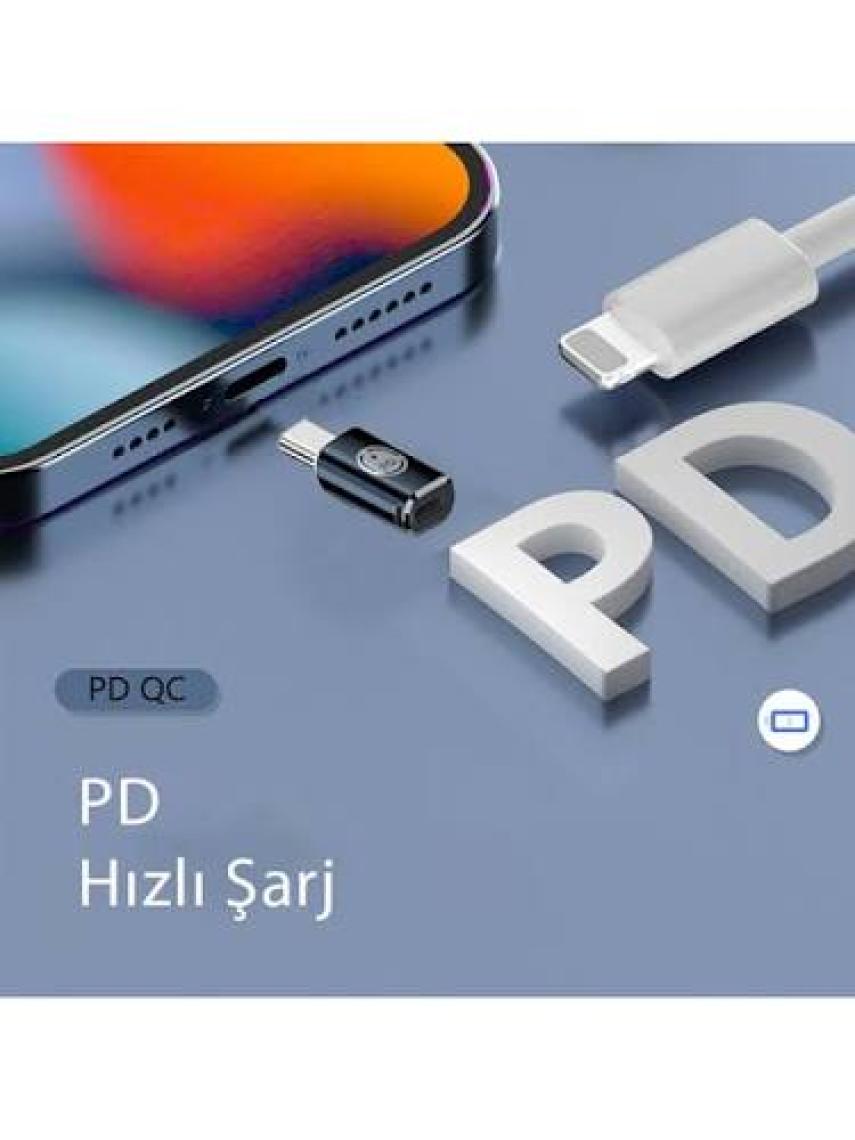 Livx 35W Type C To Lightning iPhone 15 Max Pro Plus Yuva Çevirici Hızlı Şarj Aktarımı Otg Dönüştürücü Koyu Mavi Otgtm-K