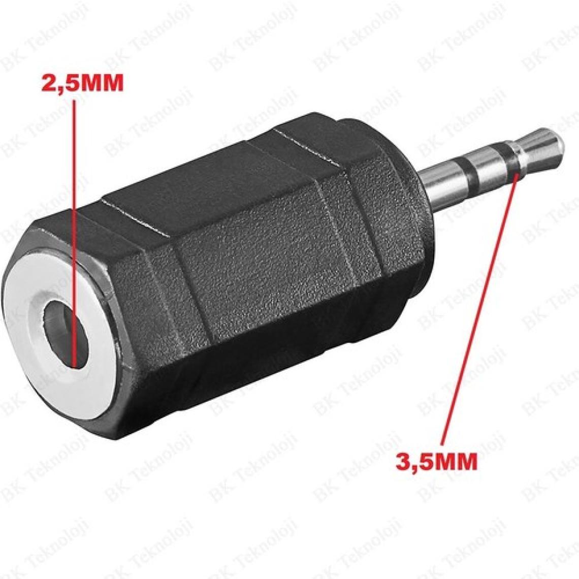 BK Teknoloji 3.5mm Erkek To 2.5mm Dişi Stereo Mic Ses Kulaklık Jak Adaptörü Dönüştürücü