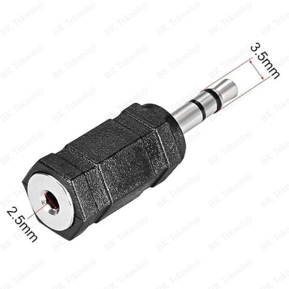 BK Teknoloji 3.5mm Erkek To 2.5mm Dişi Stereo Mic Ses Kulaklık Jak Adaptörü Dönüştürücü