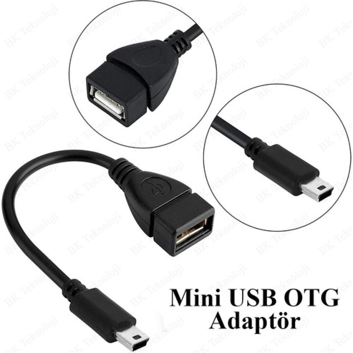 BK Teknoloji Mini USB V3 5 Pin Otg Kablosu USB Dişi Mini USB Erkek