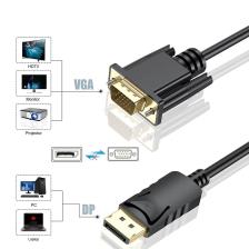 Aogo 1.8 Metre Display Port To VGA Kablo Display VGA Dp To VGA 1.8m Displayport Erkek VGA Erkek Kablo