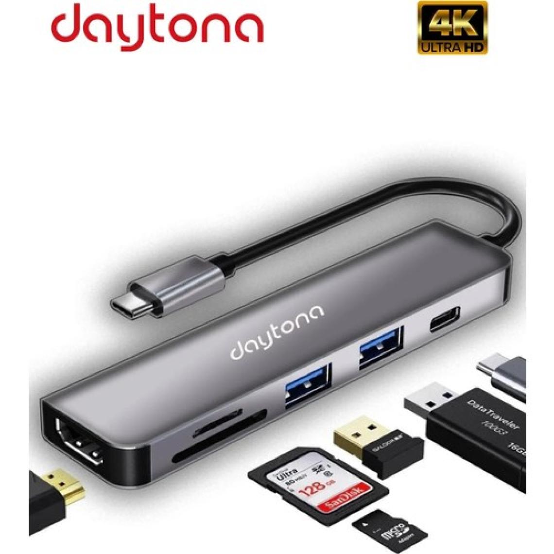 Daytona  CH-13C Macbook Uyumlu Type-C To 2* USB 3.0 Sd Tf 4K Hd 1080P HDMI Pd Kart Okuyucu Çevirici Hub Adaptör