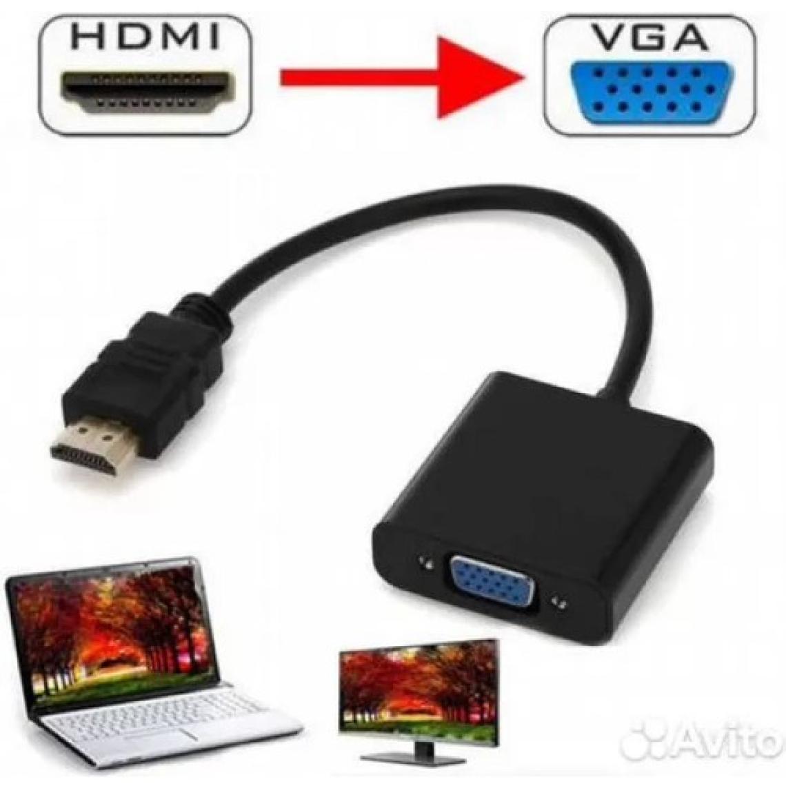 Concord Hdmi To Vga Kablo Monitör Tv Çevirici Dönüştürücü Kablo + Ses Kablo Destekli