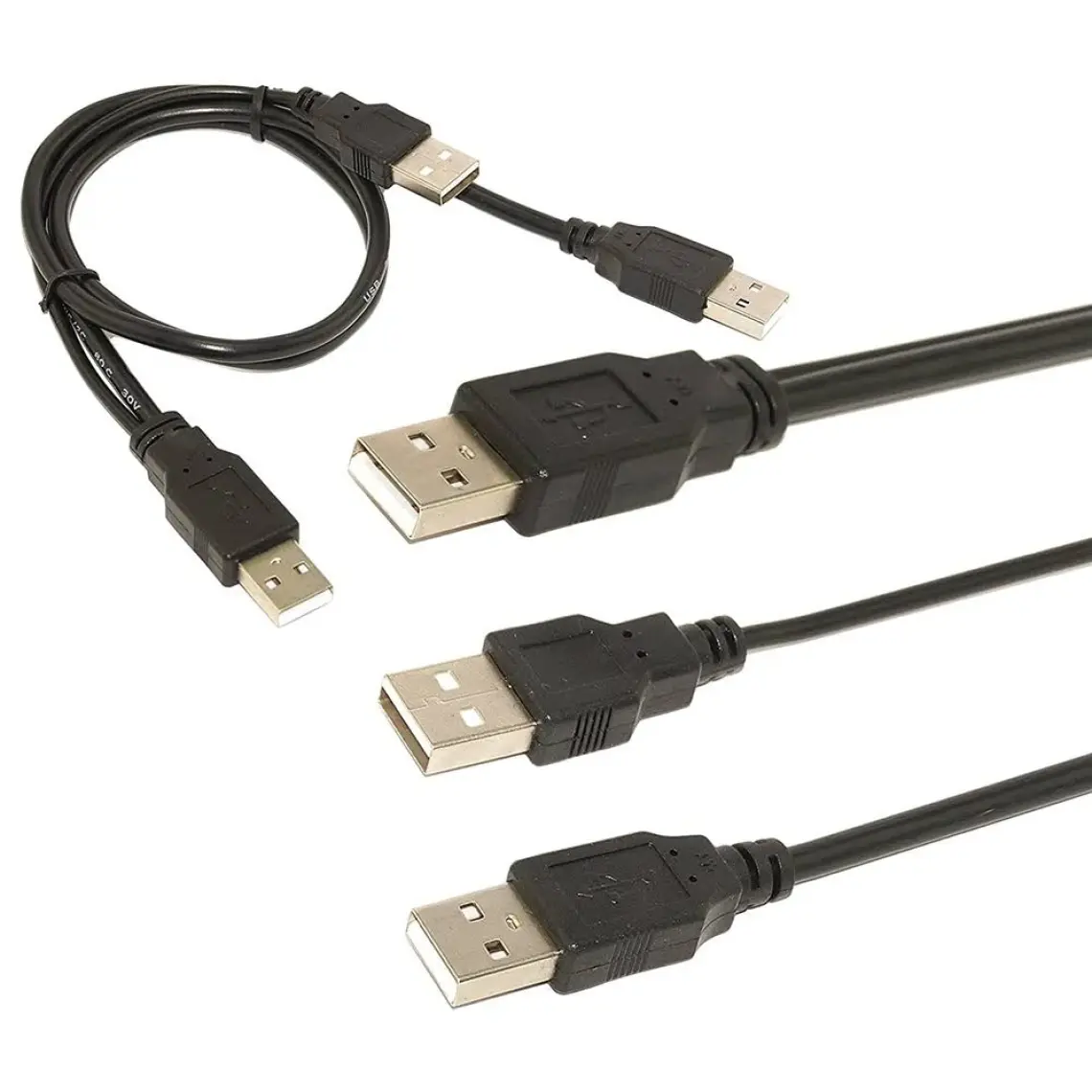 Ti-Mesh 2 İn 1 Usb 2.0 A Male To A 3A Male Y Splitter Kablo - 70/20Cm
